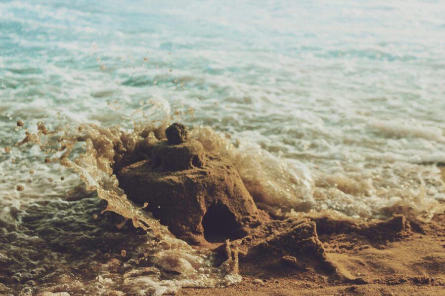 a magic sandcastle full of treasure