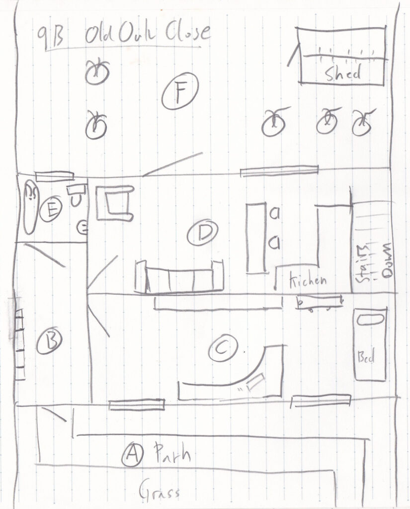 Map of the bungalow at 9B Old Oak Close